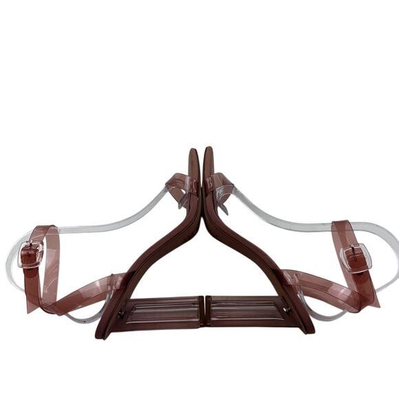 Gianni Bini Nude Clear Strap Acrylic Heel Strappy Heels Women's Size 8.5 - Picture 6 of 8